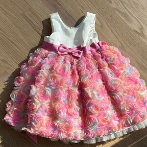 Pink Floral Dress with Bow - Size Toddler 4
